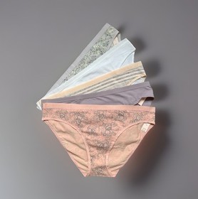 Lot 5 Victoria's Secret sz L Stretch Logo Cotton Bikini Panty Pack Bundle