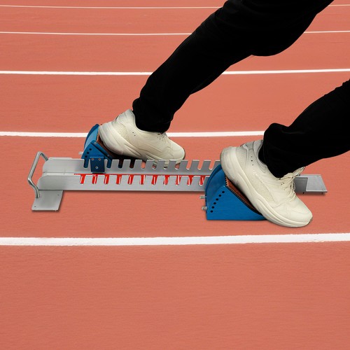 Blue& Silver Starting Blocks for Track and Field, Portable Starter ...