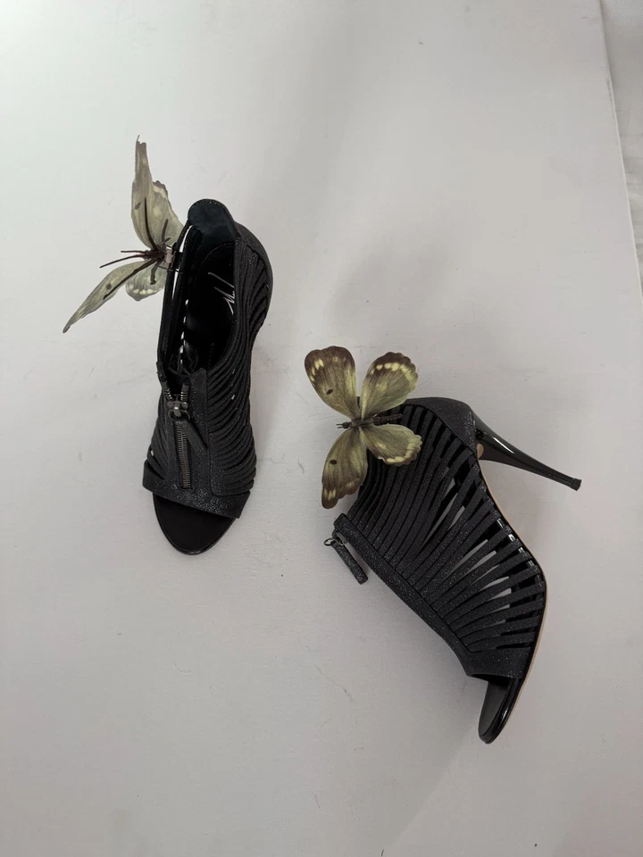 Giuseppe ZANOTTI Tacones Sandalias Zapatos Mariposa Orquídea Talla 36 6 Y2K Eslinga Foto 2 de 4