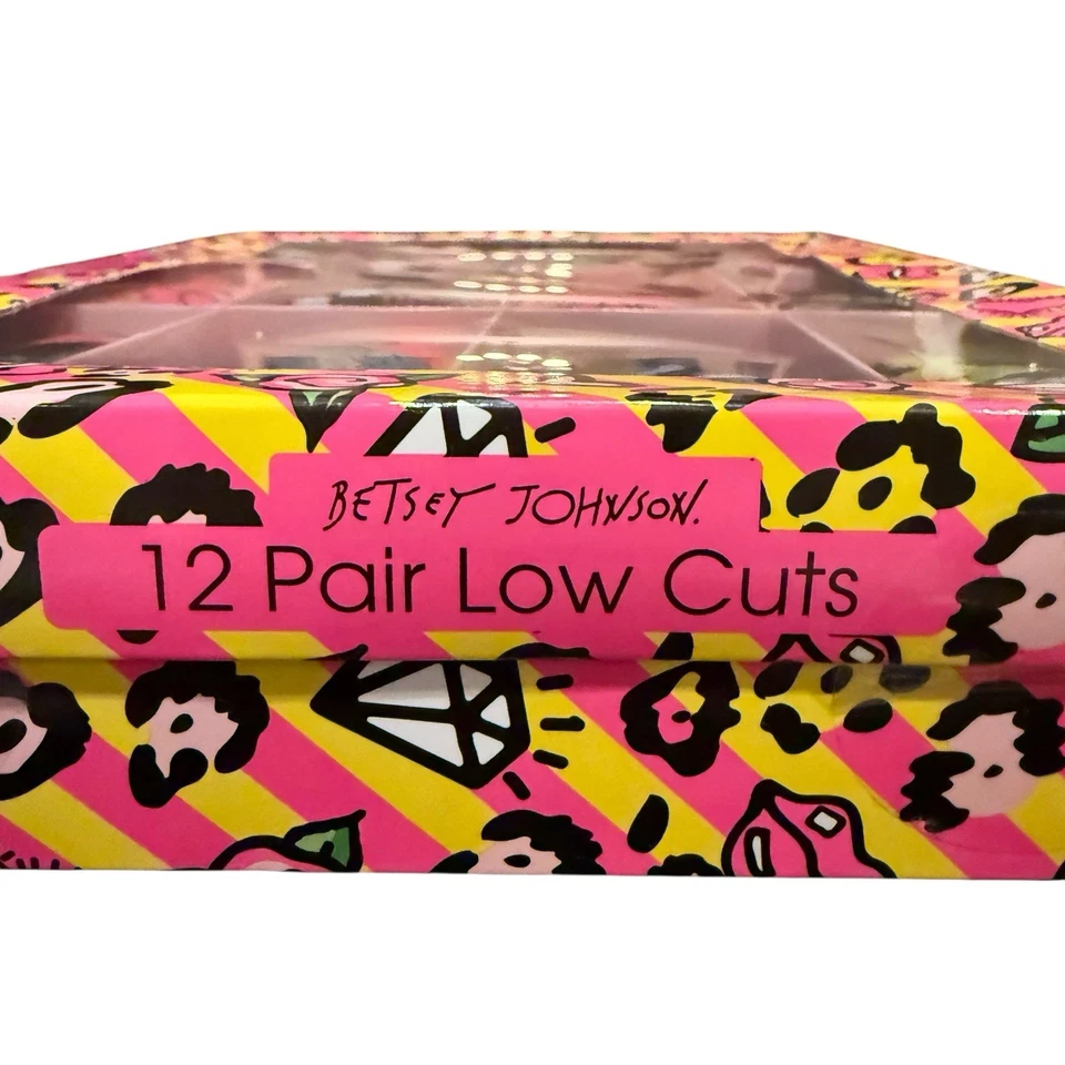 Nuevo Betsey Johnson XOX Paquete de 12 Calcetines Corte Bajo Set de Regalo Foto 3 de 4