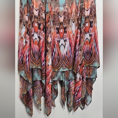 V Cristina Vintage Boho Maxi Skirt M Vibrant Colorful Asymmetrical Hem - Picture 2 of 7