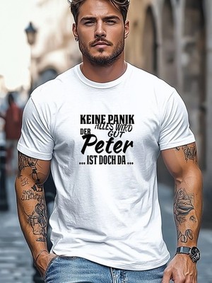 Men's ''Don't Panic Everything Will Be Okay Peter Is Here'' T-Shirt - Iconic Hit
