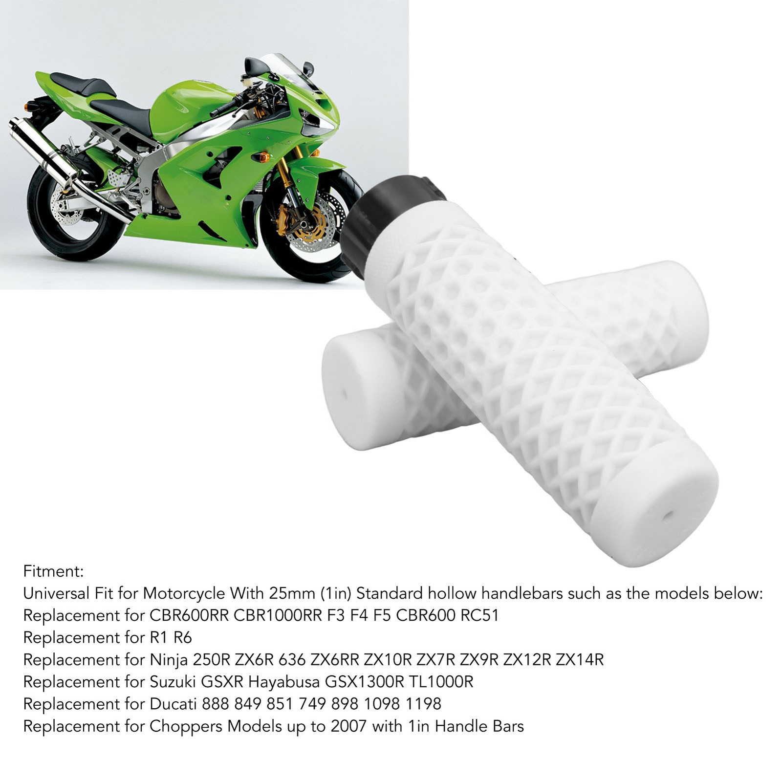 Pair Of 25mm/28mm Motorcycle Handlebar Grip Left Right Universal Throttle Twist