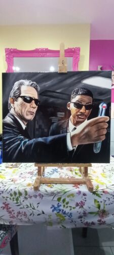 Men In Black - Will Smith  And Tommy Lee Jones - Painting  - Afbeelding 1 van 6