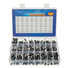 630pc Radial Electrolytic Capacitor Assortment Kit 24 Value 0.1uF-1000uF 10V-50V