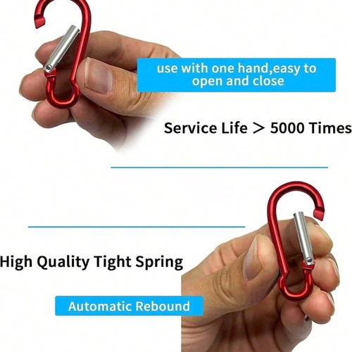 Carabiner Clip x10 Multi Coloured NEW Aluminium Hook Camping Keyring UK - Picture 4 of 9