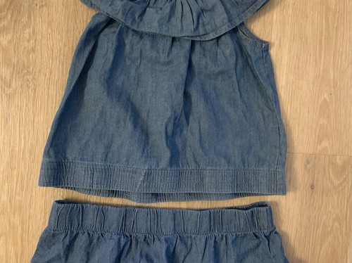 Sweet Butterfly Girl’s Size L(14-16) Chambray Two Piece Peasant Style Skirt Set - Picture 5 of 7