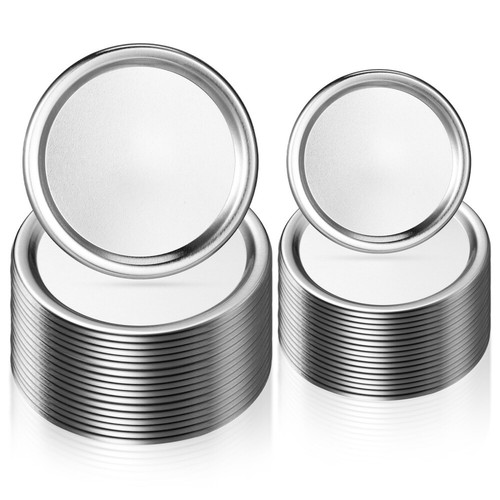 Lot De 48 Couvercles Et Anneaux Pour Bocaux Mason Ball Kerr - Ouverture Régulière, Métal Épais Alimentaire, Hermétique Et Durable