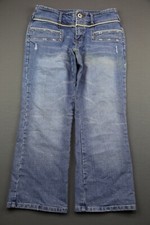 Women's Rave R4R Denim Jean Capri Cropped Distressed Size 9 (31x24)Zipper Fly 