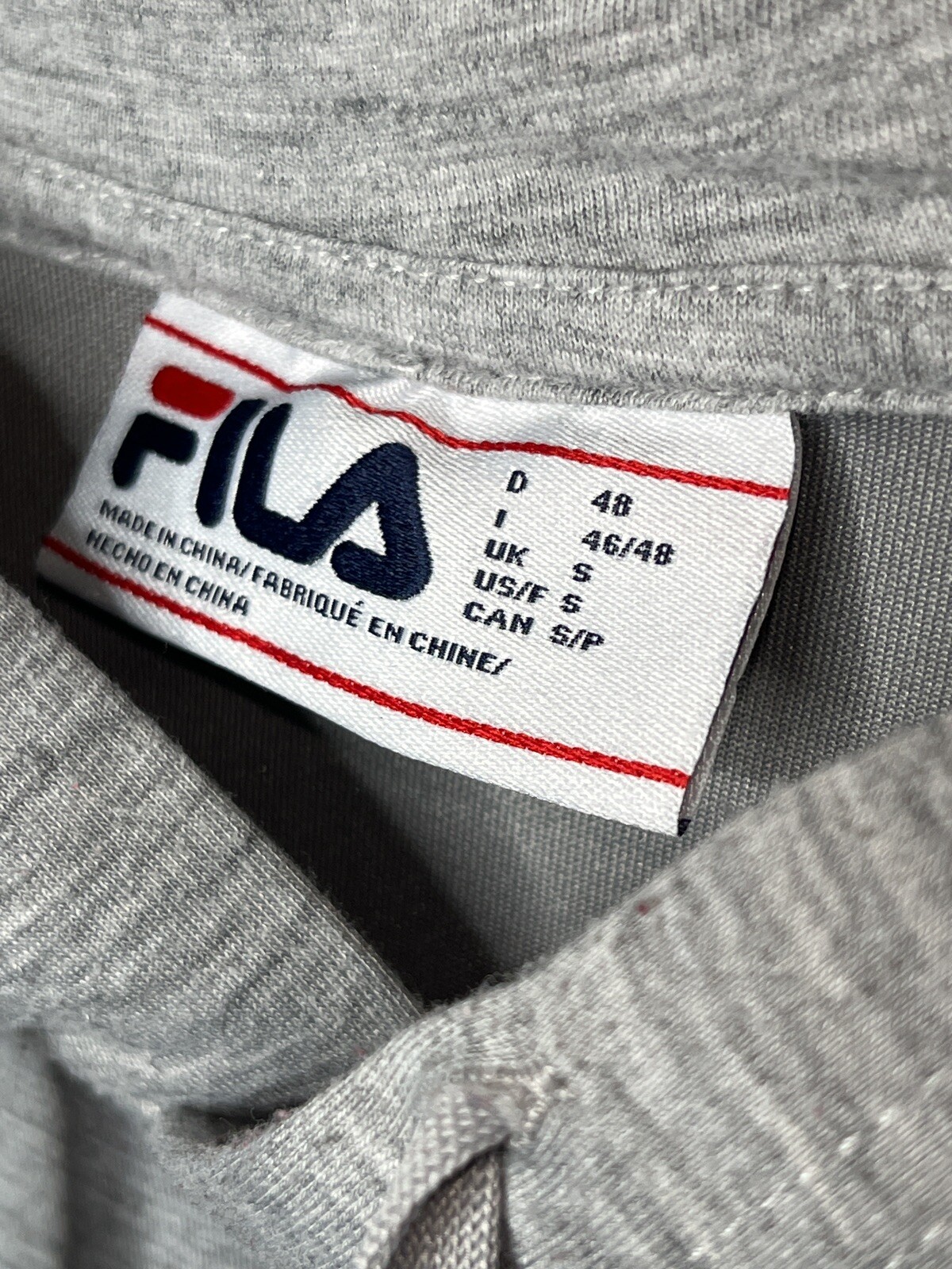 Felpa con cappuccio uomo Fila piccola grigia buone condizioni