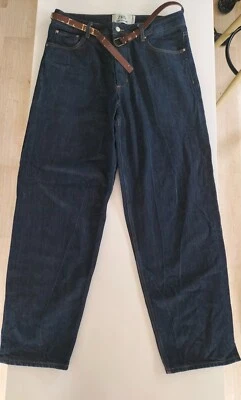 jean Zara bleu homme Taille usa 29 se porte large avec une ceinture marron - Photo 1/2