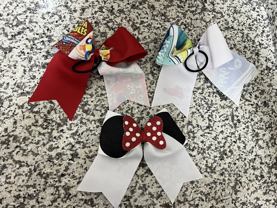 Lot of Disney Cereal Converse Hair Bow Cheer Hair Bows - image 2 of 2