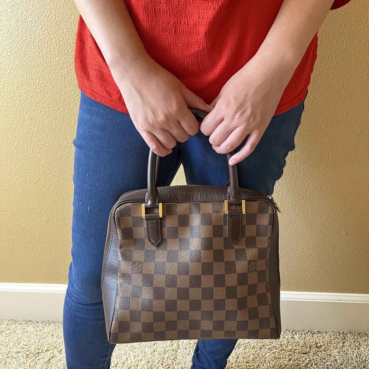 【希少】 LOUIS VUITTON Damier Ebene Brera ハンドバッグ Louis Vuitton Brera Damier Ebene Handbag Brown Satchel Bag