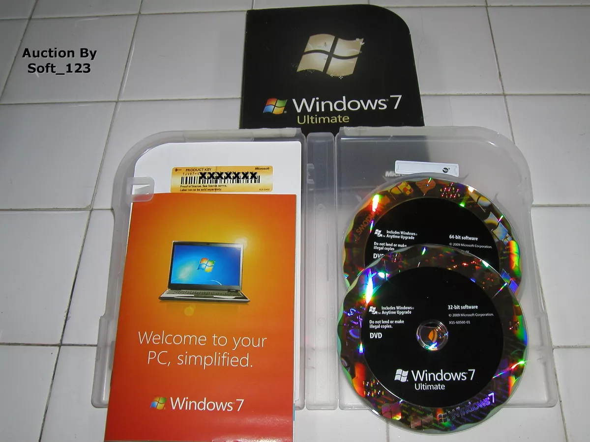 Microsoft Windows 7 Ultimate Full 32 Bit &Amp; 64 Bit Dvds Ms Win =Retail  Box= 882224885638 | Ebay