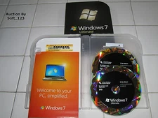 Microsoft Windows 7 Ultimate 32 Bit and 64 Bit DVDs MS WIN Full Retail Box Vers.
