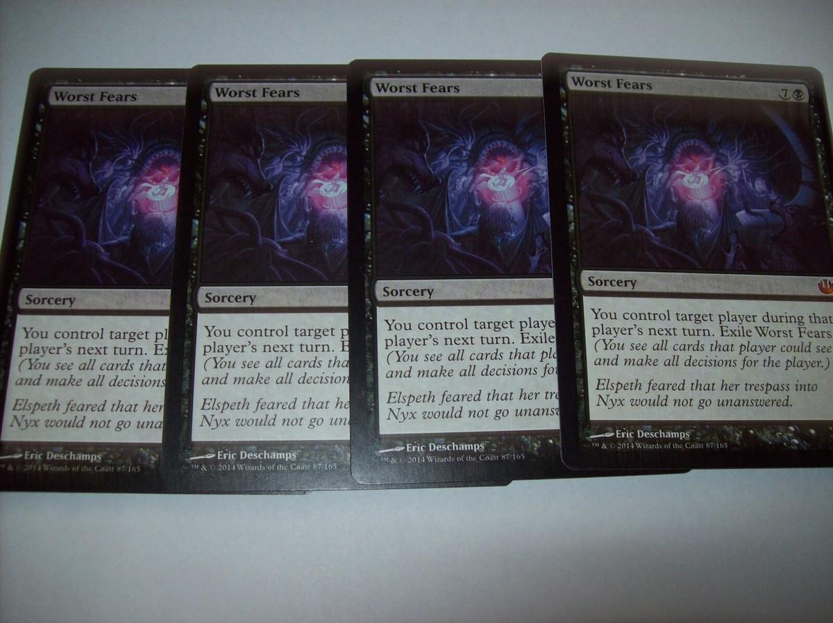 4x Worst Fears Journey into Nyx Mtg Mythic Rare NM Playset Free Ship & Tracked | eBay 4x Worst Fears Journey into Nyx Mtg Mythic Rare NM Playset Free Ship & Tracked | eBay