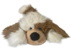Vintage 1984 Matthew Fox Brown White Puppy Blue Eyes Plush Dog Stuffed Animal 9"