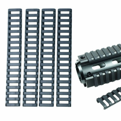 Black Heat Resistant Rifle Weaver Picatinny Ladder Rail Cover Accessories X4PC
