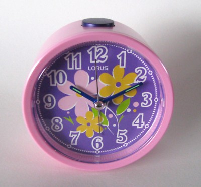 Wecker Quarzwecker analog Licht Schlummer-Funktion rosa Lorus LHE035P