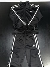Black/Silver Adidas KIDS Size: 5 Track Suit Jacket  Sweatpants