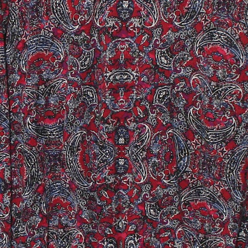 J Jill Red White Blue VNeck Long Sleeve Paisley Floral Rayon Blend Tunic Top Lg - Picture 4 of 9