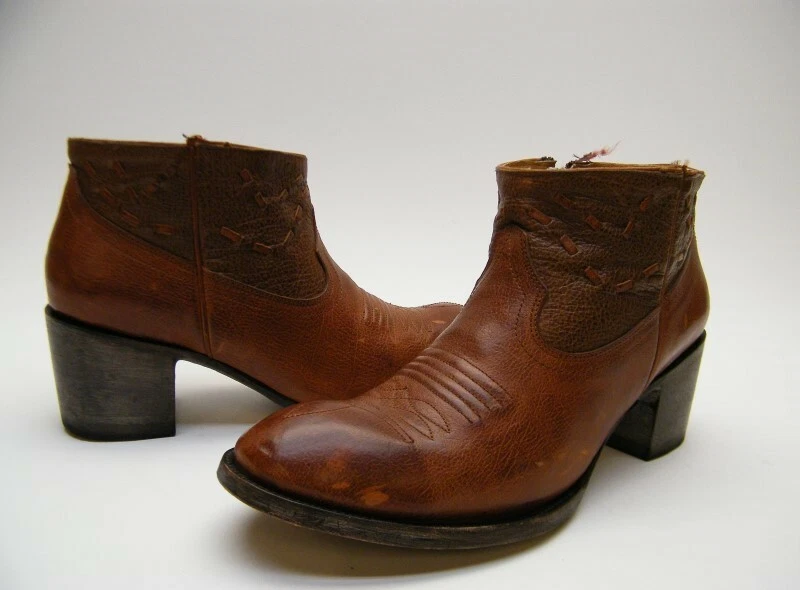 女士 OG BY OLD GRINGO 短 BRN 皮革踝拉链牛仔西靴 8 B 码 — 第 4/4 张图片