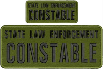state law enforcement constable embroidery patch 4x10&2x5hook on back & green