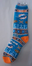Miami Dolphins Socks Large Size 10  to 13 Super Fan