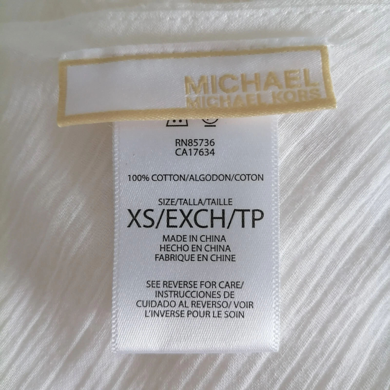 Mini abito donna Michael Michael Kors bianco monospalla popeline nuovo con etichetta taglia XS