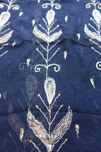 blue vintage Indian Shawl, scarf, dupatta, chunni, sarong, dupatta SKU16814 - Picture 4 of 7
