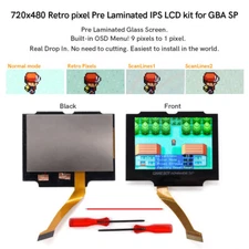 V5 Drop In IPS LCD For GameBoy GBA SP 720x480 Retro Pixel Backlight Kits+Shell