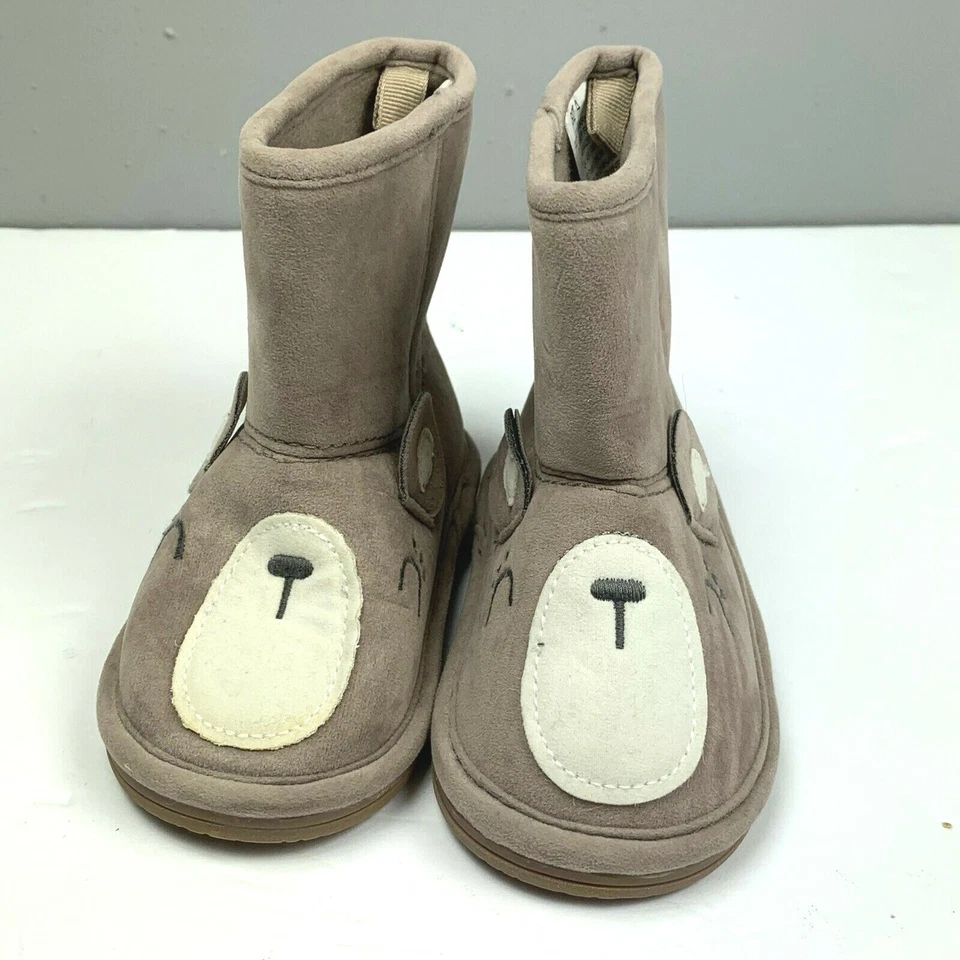 NWOT Gymboree Woodland Wonder Boots Microsuede Bear sz 4 Girls Tan Beige Animal - Изображение 2 из 4