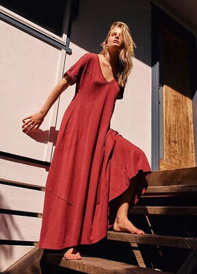 maroon beach dress Berlook Plunge Cutout Twist Front Open Back Maxi Beach Dress, Wine Red / XS main image 0