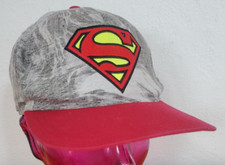 Superman White camo  graphics Red Brim Youth OSFM snap back cap.