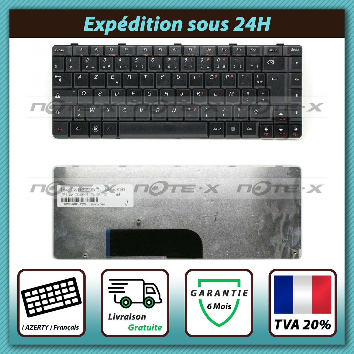 Clavier AZERTY Français Original Pour Lenovo IdeaPad U350 - Neuf Sous Emballage, Remplacement