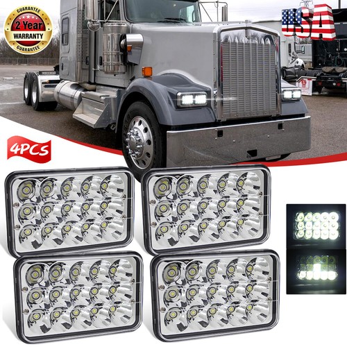 4x6'' LED Headlights for Kenworth T800 T400 T600 W900B W900L Classic