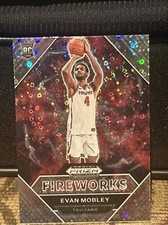 2021-22 Panini Prizm Draft Picks Fireworks RC Evan Mobley  #2 Silver Circles