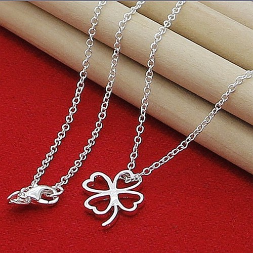 Collier Pendentif Trèfle à 4 Feuilles Argent 925 - Porte-bonheur - Longueur 45cm - Neuf