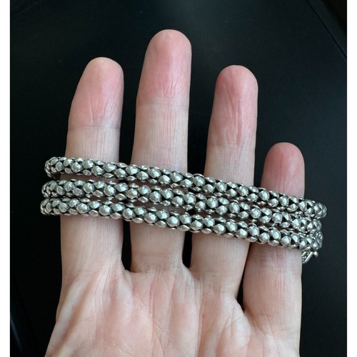 SILPADA 925 STERLING SILVER 3 STRANDS POPCORN DESIGN CHAIN BRACELET SKY - Picture 7 of 9