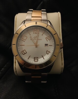 Klaus Kobec Mens Watch Silver & Rose Gold Tone Date Bracelet Strap WB132891