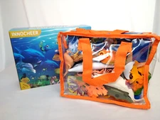 Innocheer Ocean Animals Toys, 15 Realistic Sea Figures, Large Play Mat & Bag NEW
