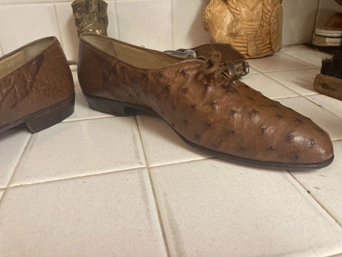 MORESCHI OF ITALY GENUINE OSTRICH SKIN BRASS BOOT TAN OXFORD LOAFERS DRESS SHOES Moreschi Shoes - Etsy main image 4