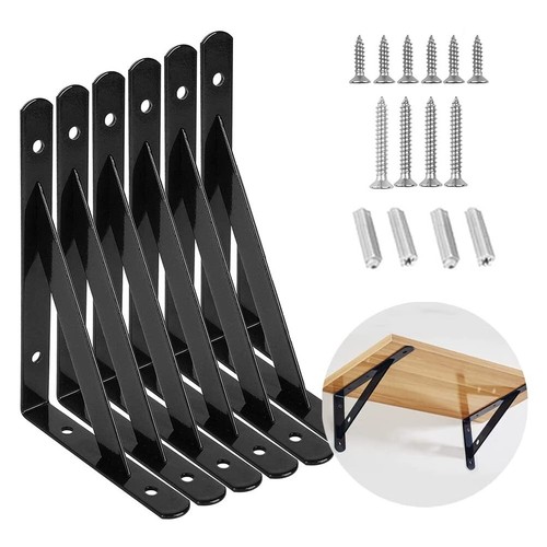 6 Pack Shelf Bracket Heavy Duty, Stainless Steel Triangle Shelf