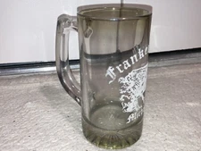 Vintage FRANKENMUTH, MICHIGAN Embossed Covered Bridge Glass Beer Stein Mug 6"