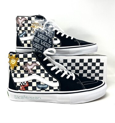 Vans Skate Sk8 Hi Shoes Mens Size Checkered Black White  display picture 3