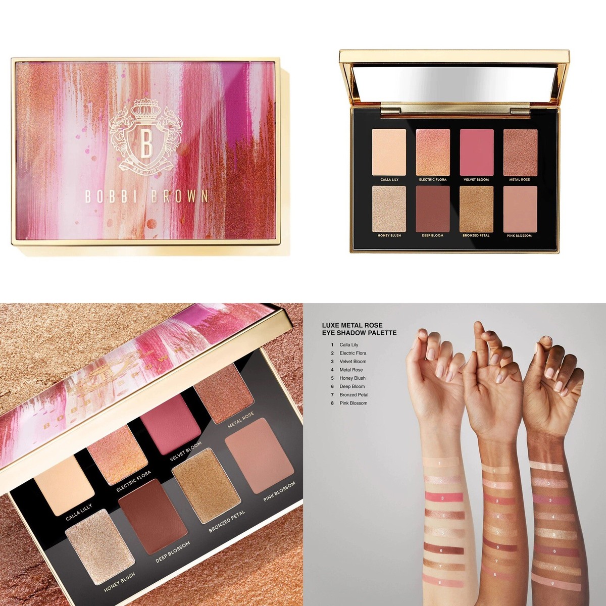 BNIB Bobbi Brown Luxe Metal Rose Eye Shadow Palette LIMITED
