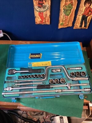 Oldtimer Hazet 880Z 3/8 Antrieb Steckschlüsselsatz metrisch 7 - 22 mm 19-teilig angelaufen