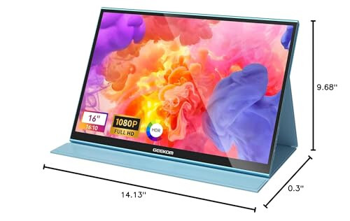 16 Inch Portable Monitor, 2 USB-C Laptop Extender Screen with Smart Cover & Dual - Picture 2 of 8
