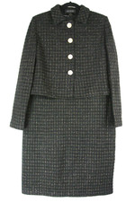 NEW ST. JOHN EVENING COLLECTION Windowpane Tweed Jacket/dress set SZ 10 DD323