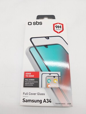 SBS Full Cover Glass für Samsung Galaxy A34 Displayschutzglas Folie #KT3479DÜ